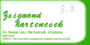 zsigmond martencsek business card